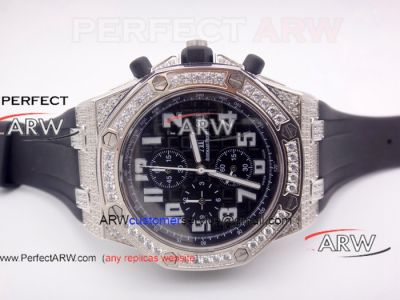 Perfect Replica Audemars Piguet Royal Oak Offshore Diamond Watch Black Face